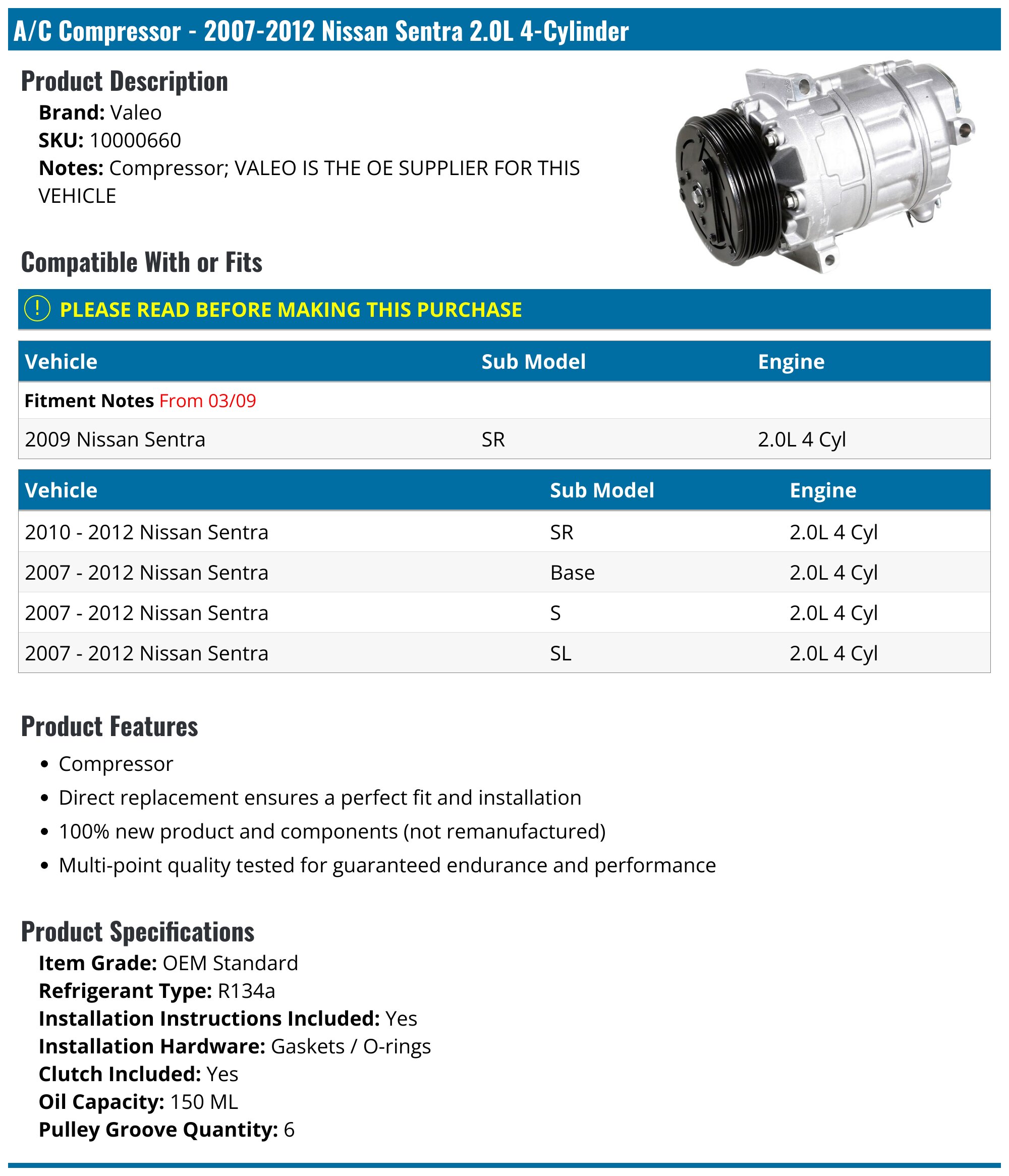 Lốc Điều Hòa Nissan Qashqai OEM 10000660
