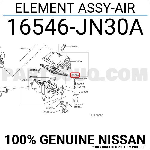 Lọc Gió Động Cơ Nissan Teana Mã phụ tùng 16546JN30A