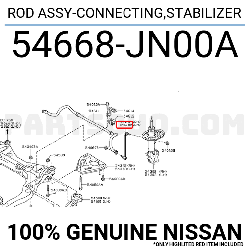 Rotuyn Cân Bằng Trước Trái Nissan Qashqai Mã phụ tùng 54668JN00A