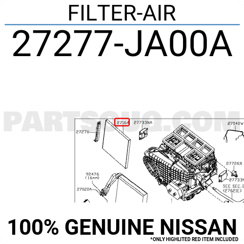 Lọc Gió Điều Hòa Nissan Murano Mã phụ tùng 27277JA00A