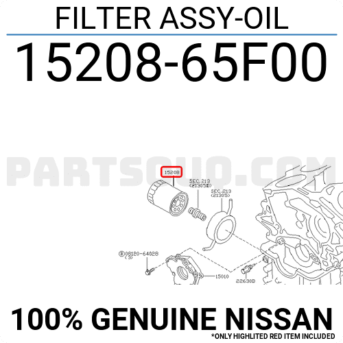 Lọc Dầu Động Cơ Nissan Sunny OEM 15208ED50A-DF