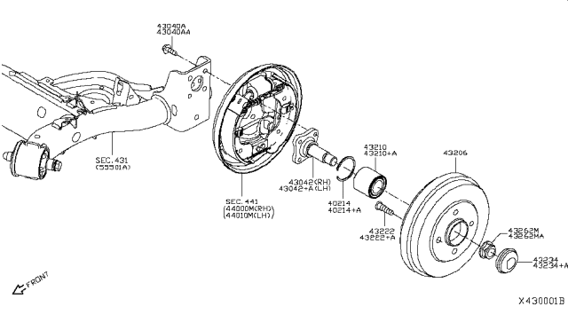 Bi May Ơ Sau Nissan Sunny OEM 432101HM02