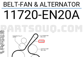 Dây Curoa Tổng Mr20/ Mr18 Nissan Tida Mã phụ tùng 11720EN20A