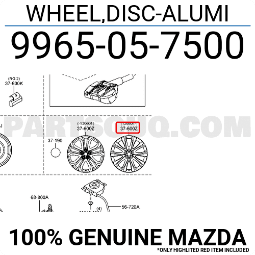 Lazang 20'' Mazda CX-9 Mã phụ tùng 9965057500