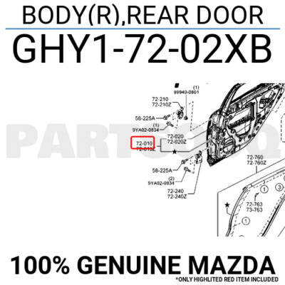 Cánh Cửa Sau Phải Mazda Mazda 6 Mã phụ tùng GHY17202XA
