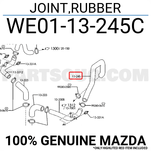 Ống Hút Gió Vào Turbo Bên Phải Mazda BT-50 Mã phụ tùng UK0113245D