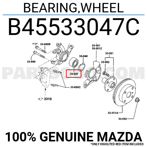 Bi May Ơ Trước 40X40x74 Mazda 323 Mã phụ tùng B45533047A