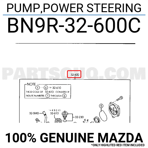 Bơm Trợ Lực Mazda Mazda 3 Mã phụ tùng BN9R32600D
