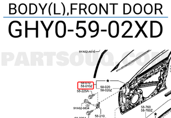 Cánh Cửa Trước Trái Mazda Mazda 6 Mã phụ tùng GHY05902XD