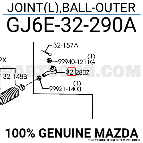 Rotuyn Lái Ngoài Trái Mazda Mazda 6 Mã phụ tùng GJ6E32290