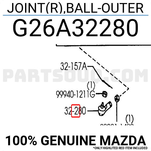 Rotuyn Lái Ngoài Phải Mazda Mazda 6 Mã phụ tùng G26A32280