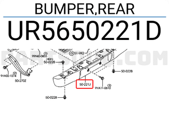 Cản Sau Bằng Nhựa Mazda BT-50 Mã phụ tùng UR5650221