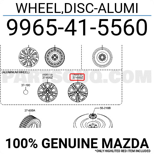 Lazang Đúc 16X5.5 Mazda Mazda 2 Mã phụ tùng 9965415560