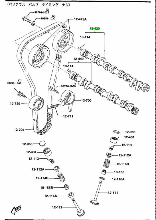 Trục Cam Hút Mazda 323 Mã phụ tùng ZL0112420