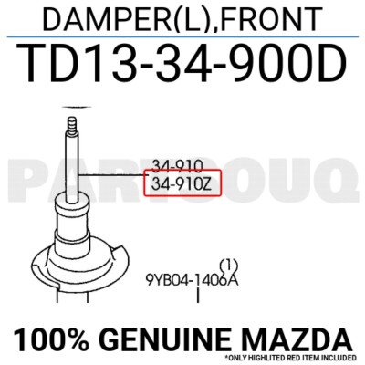 Giảm Xóc Trước Trái Mazda CX-9 Mã phụ tùng TD1334900D