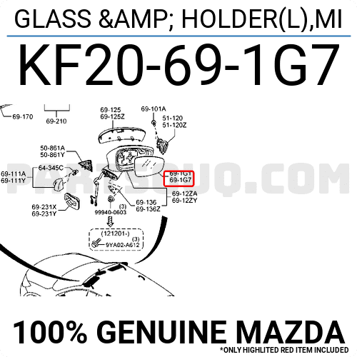 Mặt Gương Trái Mazda CX-5 Mã phụ tùng KF20691G7
