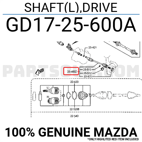 Láp Ngoài 28X30x56 Mazda 626 Mã phụ tùng GD1725600A