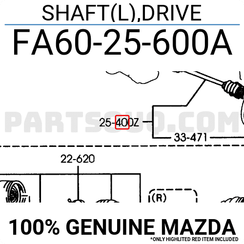 Láp Ngoài 26X28x56 Mazda 323 Mã phụ tùng FA6025600A