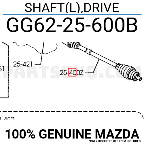 Láp Ngoài 28X24x58.5 Mazda Mazda 3 Mã phụ tùng GG6225600B