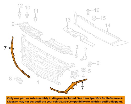 Viền Mạ Lưới Cản Trước Trái Mazda Mazda 3 OEM BHN1507K1A-oE