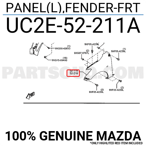 Tai Xe Trái Mazda BT-50 Mã phụ tùng UC2E52211A