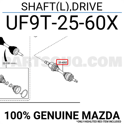 Cây Láp Trái Mazda BT-50 Mã phụ tùng uf9t2560x