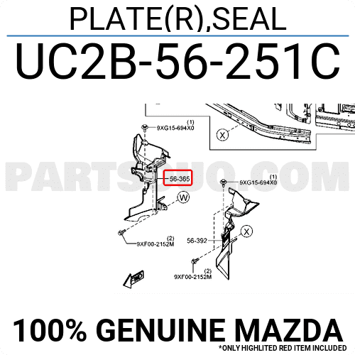 Cánh Lấy Gió Trên Phải Mazda BT-50 Mã phụ tùng UC2B56251C