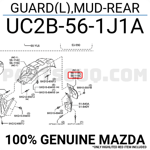 Cánh Lấy Gió Trên Phải Mazda BT-50 Mã phụ tùng UC2B56251C
