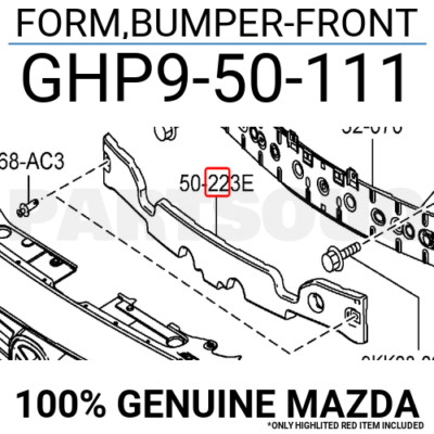 Xốp Đệm Cản Trước Mazda Mazda 6 Mã phụ tùng GHP950111