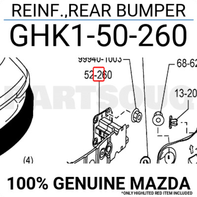 Xương Đỡ Cản Sau Mazda Mazda 6 Mã phụ tùng GHK150260