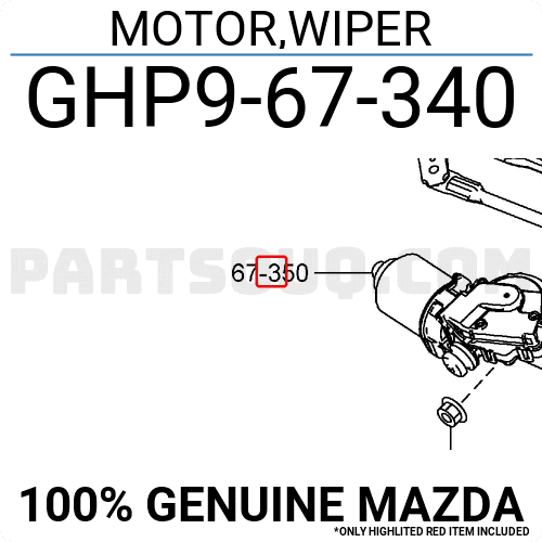 Mô Tơ Gạt Mưa Trước Mazda Mazda 6 Mã phụ tùng GHP967340