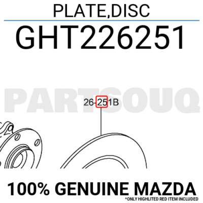 Đĩa Phanh Sau Mazda Mazda 6 Mã phụ tùng GHT226251