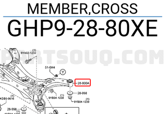 Giá Đỡ Cầu Sau Mazda Mazda 6 Mã phụ tùng GHP92880XB