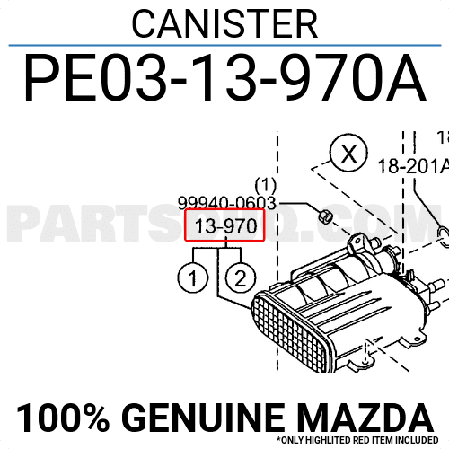 Hộp Lọc Xăng Thừa Mazda Mazda 6 Mã phụ tùng PE0313970A