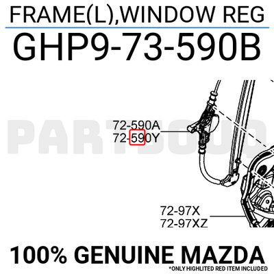 Compa Nâng Hạ Kính Cánh Cửa Sau Trái Mazda Mazda 6 Mã phụ tùng GHP973590B