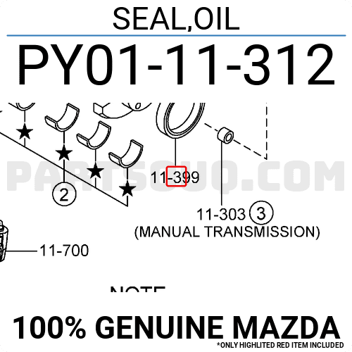 Phớt Đuôi Trục Cơ Mazda Mazda 6 Mã phụ tùng PY0111312