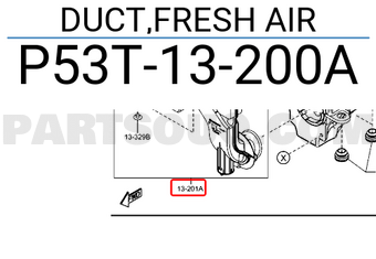 Ống Hút Gió Vào Hộp Lọc Mazda Mazda 2 Mã phụ tùng P53T13200A