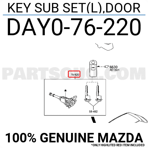 Ổ Khóa Ngậm Cánh Cửa Trước Trái Mazda Mazda 2 Mã phụ tùng DAY076220