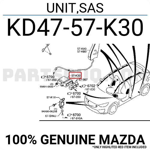 Hộp Điều Khiển Túi Khí Mazda CX-5 Mã phụ tùng KD4757K30