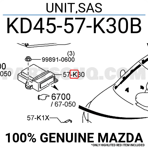 Hộp Điều Khiển Túi Khí Mazda CX-5 Mã phụ tùng KD4557K30B