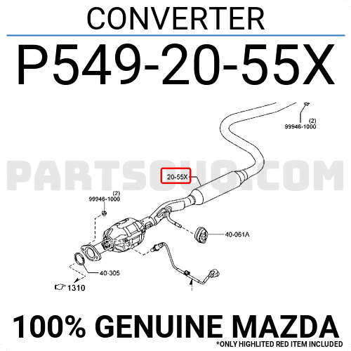 Ông Xả Đoạn Giữa Mazda Mazda 2 Mã phụ tùng P5492055X