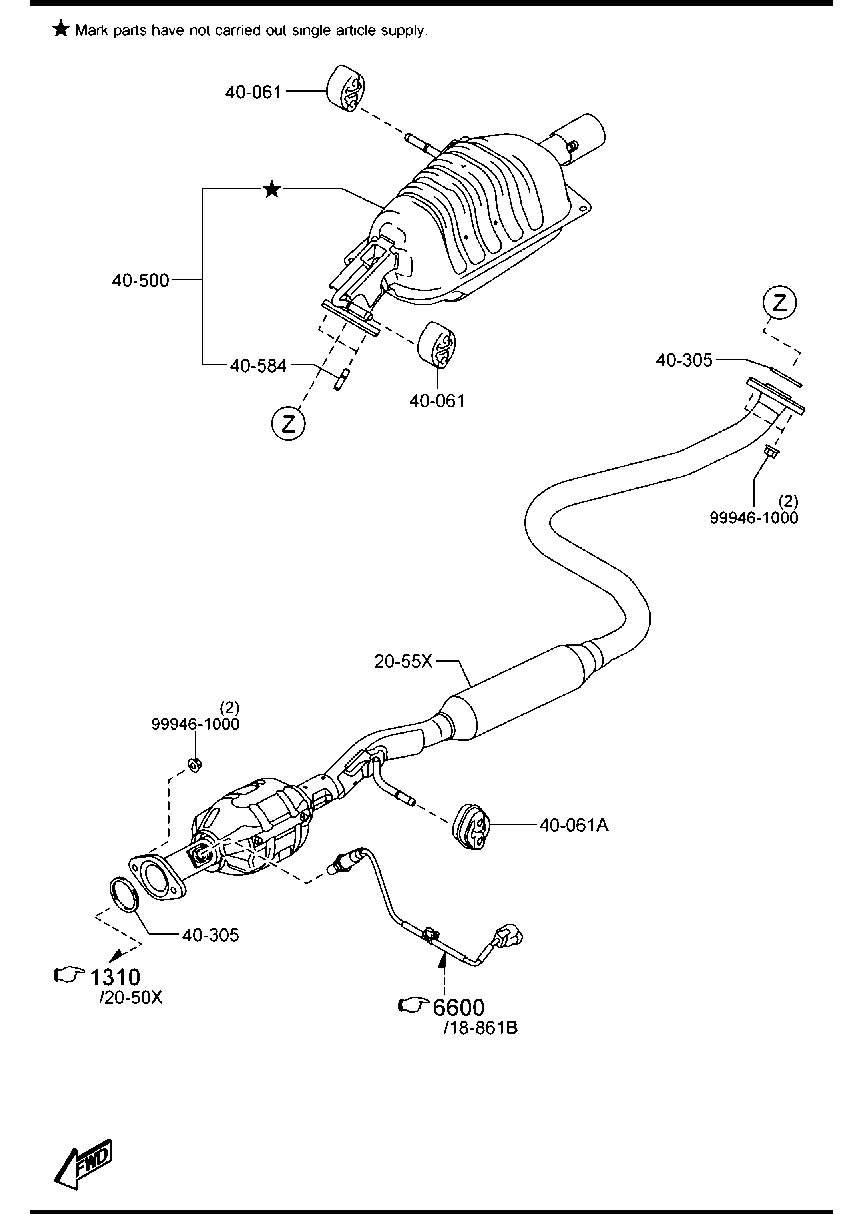 Ống Xả Đoạn Đầu Mazda Mazda 2 Mã phụ tùng P55040100A
