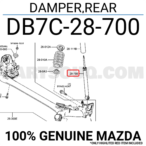 Giảm Xóc Sau Mazda Mazda 2 Mã phụ tùng DB7C28700