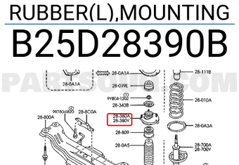 Bát Bèo Giảm Xóc Sau Bên Trái Mazda 323 Mã phụ tùng b25d28390b