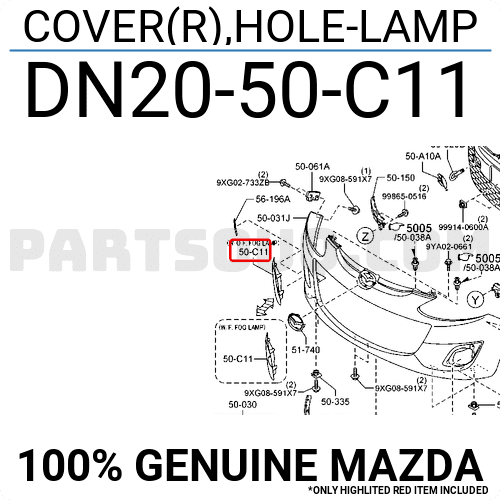 Ốp Đèn Gầm Phải Mazda Mazda 2 Mã phụ tùng DN2050c11