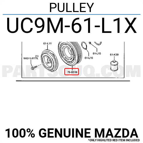 Buli Lốc Điều Hòa Mazda BT-50 Mã phụ tùng UC9M61L1X