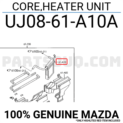 Giàn Sưởi Trong Xe Mazda BT-50 Mã phụ tùng UJ0861A10A