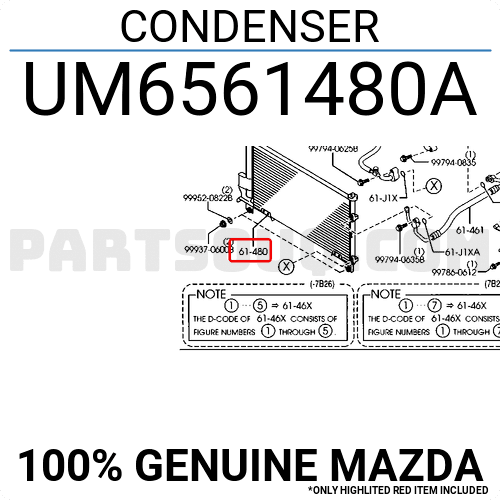 Giàn Nóng Mazda BT-50 Mã phụ tùng UM6561480A