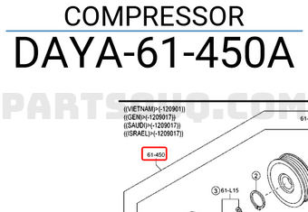 Lốc Điều Hòa Mazda Mazda 2 Mã phụ tùng DAYA61450A
