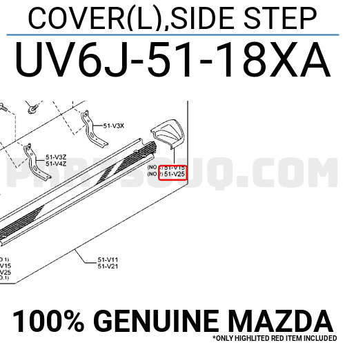 Ốp Bệ Bước Trước Trái Mazda BT-50 Mã phụ tùng UV6J5118XA